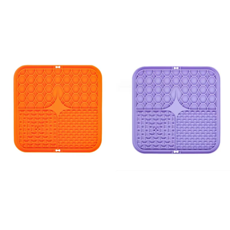 Dog Lick Mat Silicone Slow Feeder Mat with Suction Cups for Bathing Grooming Distraction Anxiety Relief Pet Feeding Supplies