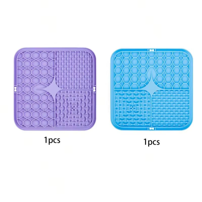 Dog Lick Mat Silicone Slow Feeder Mat with Suction Cups for Bathing Grooming Distraction Anxiety Relief Pet Feeding Supplies