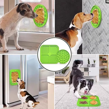 Dog Lick Mat Silicone Slow Feeder Mat with Suction Cups for Bathing Grooming Distraction Anxiety Relief Pet Feeding Supplies