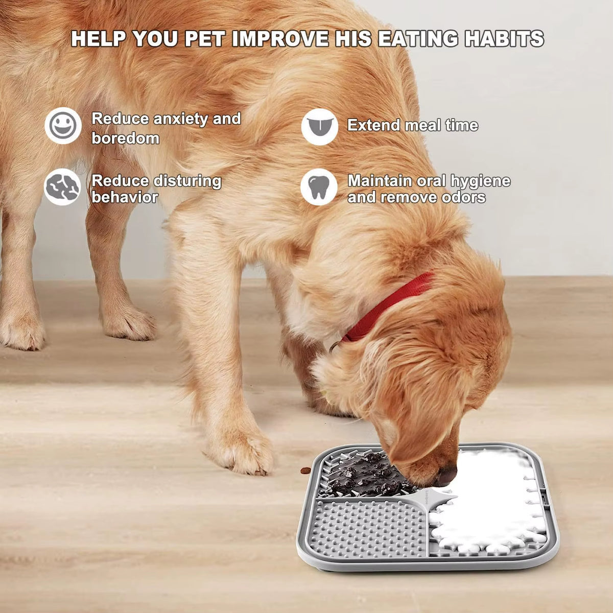Dog Lick Mat Silicone Slow Feeder Mat with Suction Cups for Bathing Grooming Distraction Anxiety Relief Pet Feeding Supplies