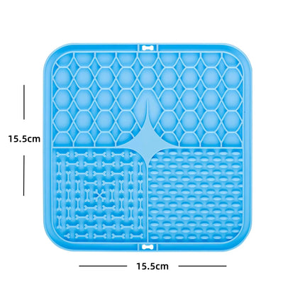 Dog Lick Mat Silicone Slow Feeder Mat with Suction Cups for Bathing Grooming Distraction Anxiety Relief Pet Feeding Supplies