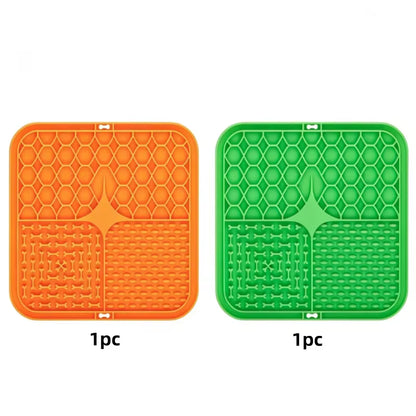 Dog Lick Mat Silicone Slow Feeder Mat with Suction Cups for Bathing Grooming Distraction Anxiety Relief Pet Feeding Supplies