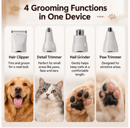 Pawlish 4-in-1 Pet Grooming Kit