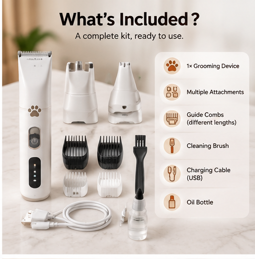Pawlish 4-in-1 Pet Grooming Kit