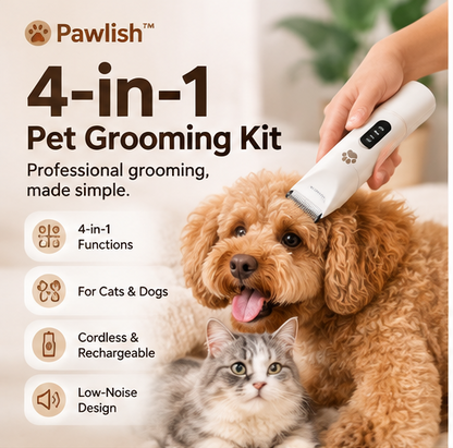 Pawlish 4-in-1 Pet Grooming Kit